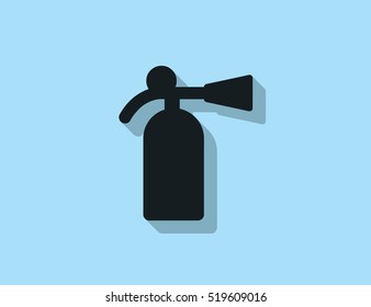 Vector fire extinguisher icon with long shadow effect