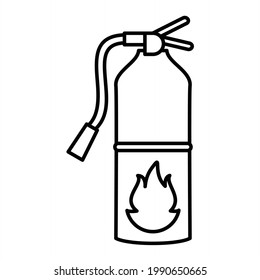 Diseño del icono de contorno del explorador de extinción de incendios
