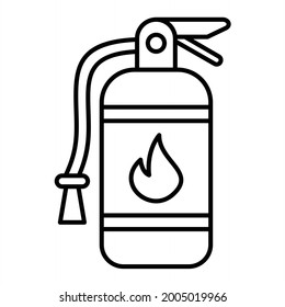 Diseño del icono de contorno del explorador de extinción de incendios
