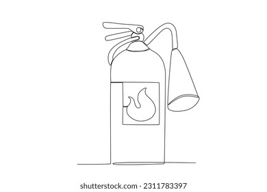 vector fire extinguisher pastel white oneline