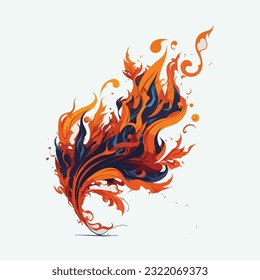 vector fire flame cartoon style