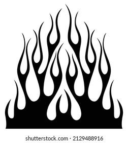 Vector fire flame hot rod fire tribal flame silhouette graphic for car hoods and sides. Can be used as car decals, airbrush mask and tattoos too.