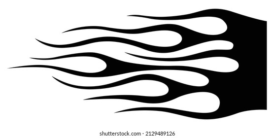 Vector fire flame hot rod fire tribal flame silhouette graphic for car hoods and sides. Can be used as car decals, airbrush mask and tattoos too.