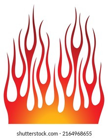 Vector fire flame hot rod fire tribal flames graphic for hoods, sides and motorcycles. Can be used as car decal, sticker and tattoos too.