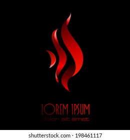 Vector fire flame vector icon design template tongues of flame creative symbol abstract