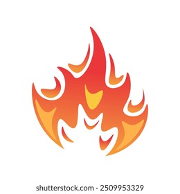 Vector Fire Flame Isolated Icon Illustration.