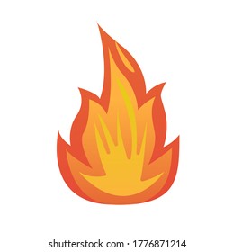 Ilustración de la señal de la llama del fuego del vector aislada - icono del fuego.