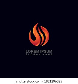 Vector Fire Flame Simple abstract icon, symbol, logo design