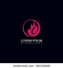 Vector Fire Flame Simple abstract icon, symbol, logo design