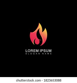 Vector Fire Flame Simple abstract icon, symbol, logo design