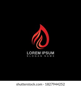 Vector Fire Flame Simple abstract icon, symbol, logo design template