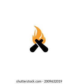 vector Fire, Flame, wood Logo design, campfire, bonfire logo design 