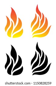 Vector fire flames illustration isolated - fire icon.