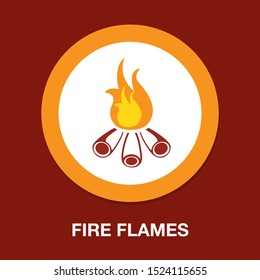 ilustración del signo de llamas vectoriales aisladas - icono de fuego