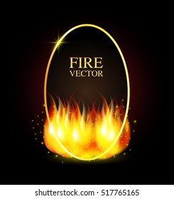 Vector fire flames.Fire design element.