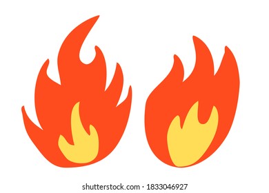 Vector Fire or flammable sign, Isolated on White
