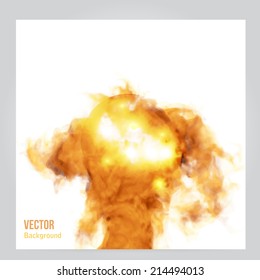 Vector fire. Floral Background with Smoke, Watercolor Texture.  Ink swirling huge explosion