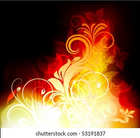 vector fire flower