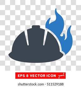 Vector Fire Helmet EPS vector icon. Illustration style is flat iconic bicolor smooth blue symbol on a transparent background.