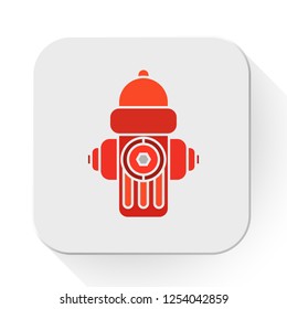 Vector Fire Hydrant Icon. Flat Illustration Of Danger Alarm. Red Emergency System Isolated On White Background. Security Urgency Fire Hydrant Symbol