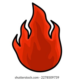 Icono de fuego del vector con contorno negro, Estilo de icono de disparo de mano 