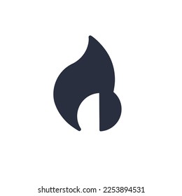 Vector fire icon isolated on white background. Flame symbol