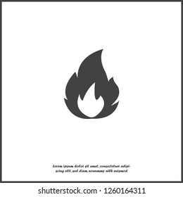 Vector fire icon on white isolated background. Layers grouped for easy editing illustration. For your design.