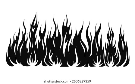 vector fire icon set featuring flaming campfires, fiery explosions, and abstract blazes. Perfect for hot energy designs, danger symbols, decorative elements, and warm-themed PNG.