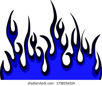 Ilustración del fuego del vector en color azul