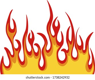 Vector fire illustration in red color