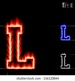 Vector fire letter L