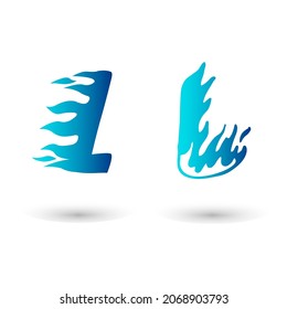 Vector Fire Letter L Typography