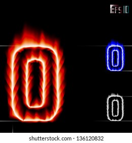 Vector fire letter O