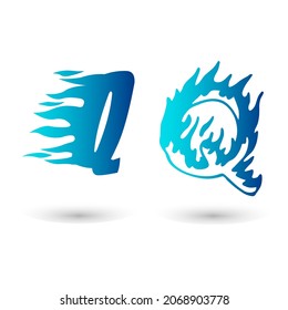 Vector Fire Letter Q Typography