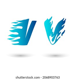 Vektorfeuerbrief V Typografie