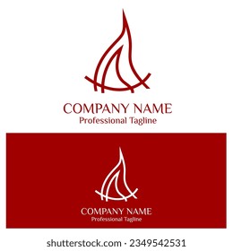 Vector fire logo with line art style. Perfect for your business logo. Modern and simple logo design.