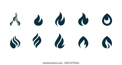 vector fire logo premium template bundle