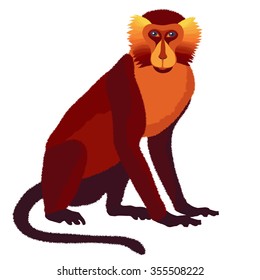 Vector fire monkey, symbol of New Year 2016, astrological Chinese horoscope