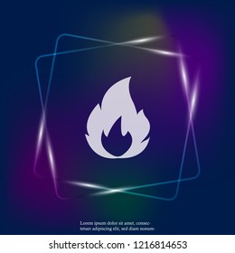 Vector fire neon light icon. Layers grouped for easy editing illustration. For your design.