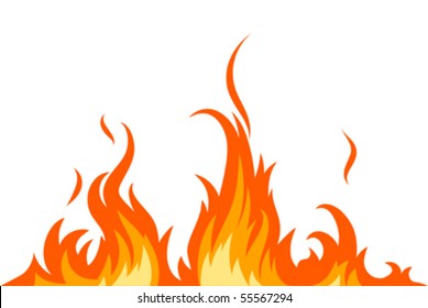 Vector fire on white