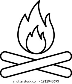 Vector Fire Outline Icon Design
