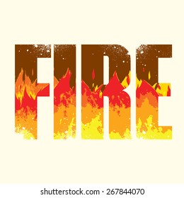 Vector fire poster with double exposure effect