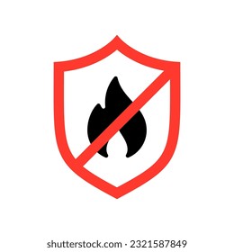 Vector Fire Protection Shield Badge Icon