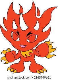 vector fire red monster