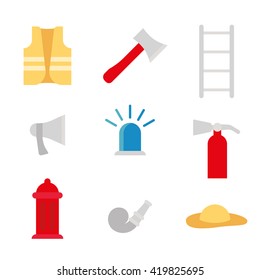 Vector fire safety icon set design template