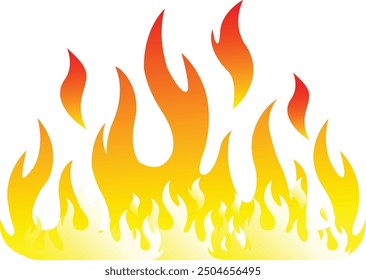 Vector fire scene, burning fire