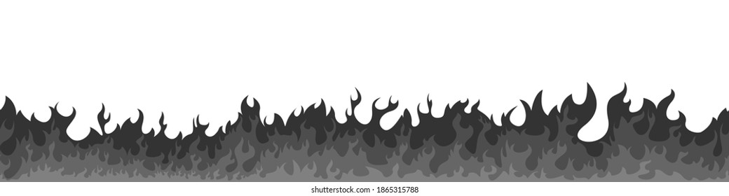 Vector fire. Fire sign. Black flame elements on a white background. Vector illustration