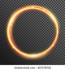Vector fire sparkle spiral wave line with flying sparkling flash lights