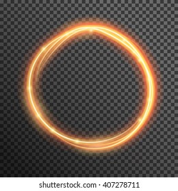 Vector fire sparkle spiral wave line with flying sparkling flash lights