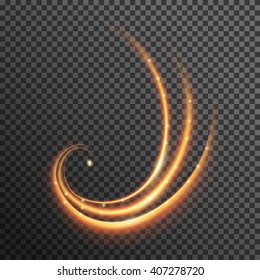 Línea de ondas espirales con chispas de fuego con luces intermitentes